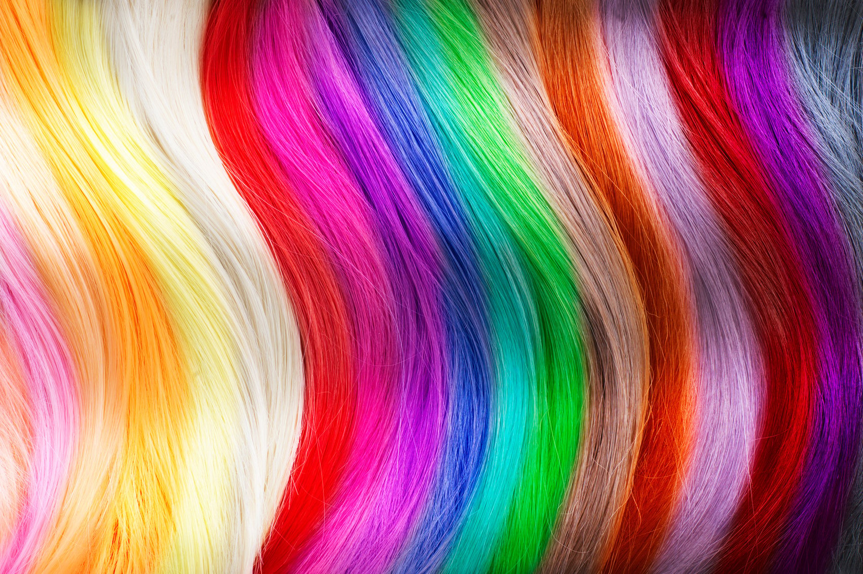 Hair Colors Palette. Dyed Hair Color Samples